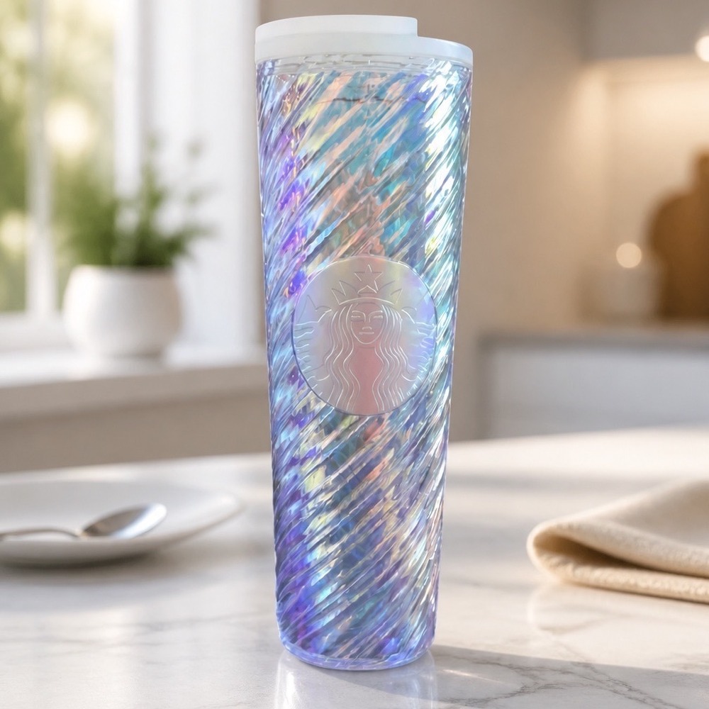 Starbucks 2022 Holiday Iridescent Swirl Tumbler - Rare "Unicorn" Pearl 16oz NWOT